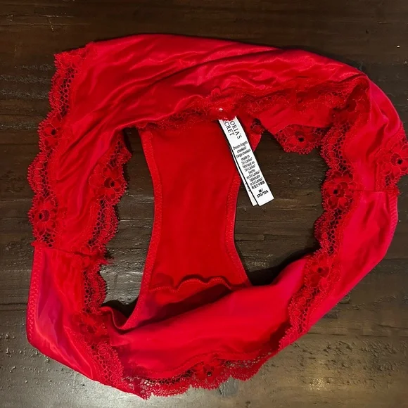 Victoria's Secret Angels Red Satin & Lace Bikini Panties ❤️ - Picture 3 of 3